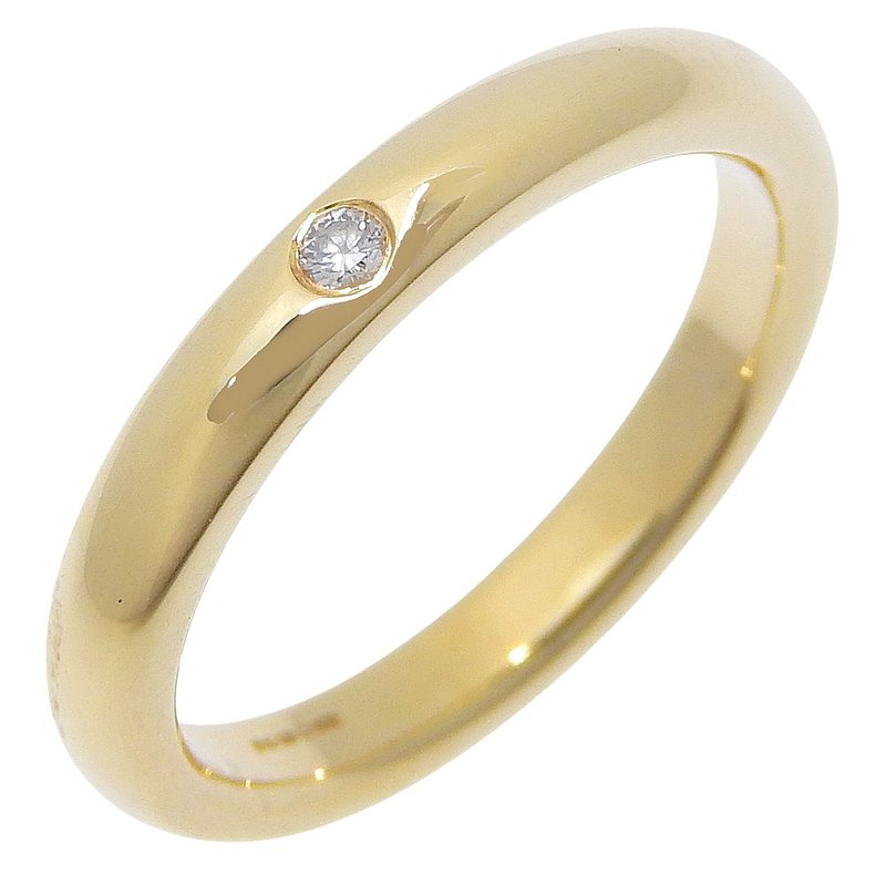 【日本直送】ティファニー TIFFANY&Co. ウェディング リング 9号 1Pダイヤ エルサ・ペレッティ K18YG 約3.9g レディース【中古】 - 戒指 - 貴金屬 金色