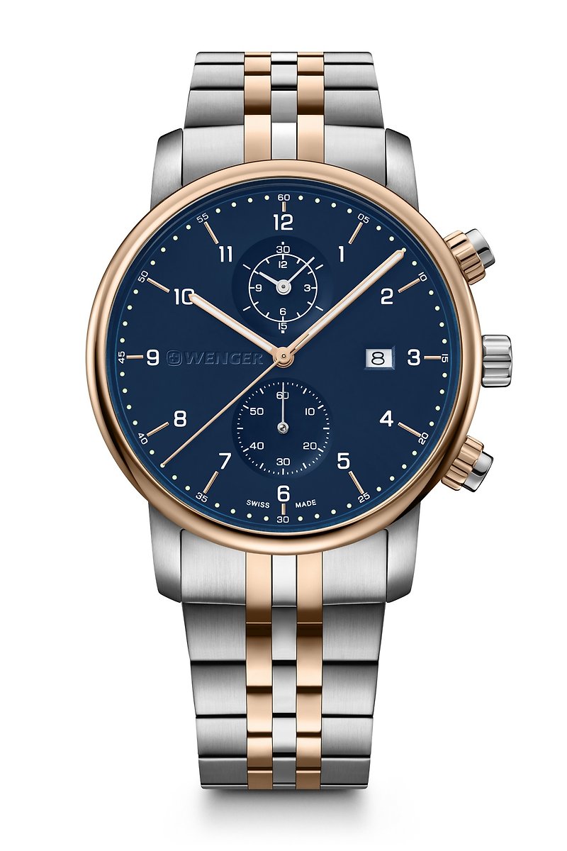 Wenger Metropolis Vintage Collection-Chronograph - Men's & Unisex Watches - Stainless Steel Gold