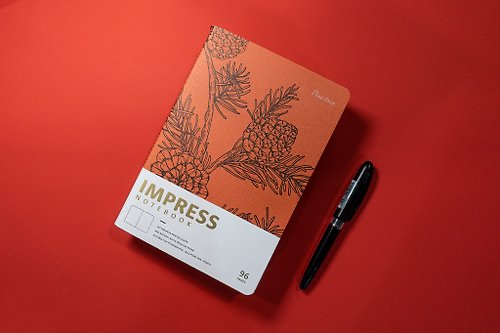 Aoto Letterpress 歐圖印刷 IMPRESS A5活版筆記薄 / 空白款 / Pine thee 橙色