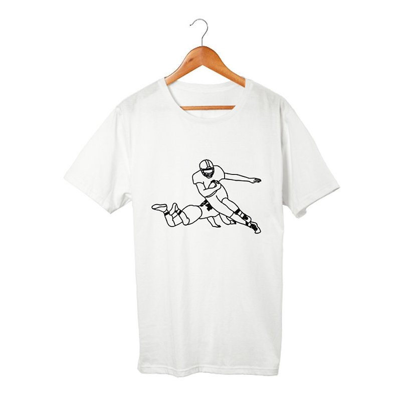 American Football T-shirt - เสื้อยืดผู้ชาย - ผ้าฝ้าย/ผ้าลินิน ขาว