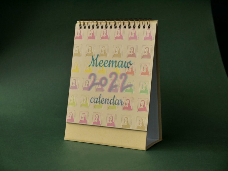 2022 Mimou cat hand-painted works annual calendar desk calendar - Calendars - Paper Multicolor