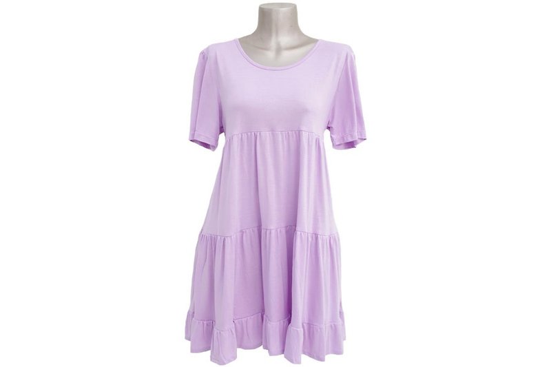Tiered Ruffle Dress <Lavender> - One Piece Dresses - Other Materials Purple