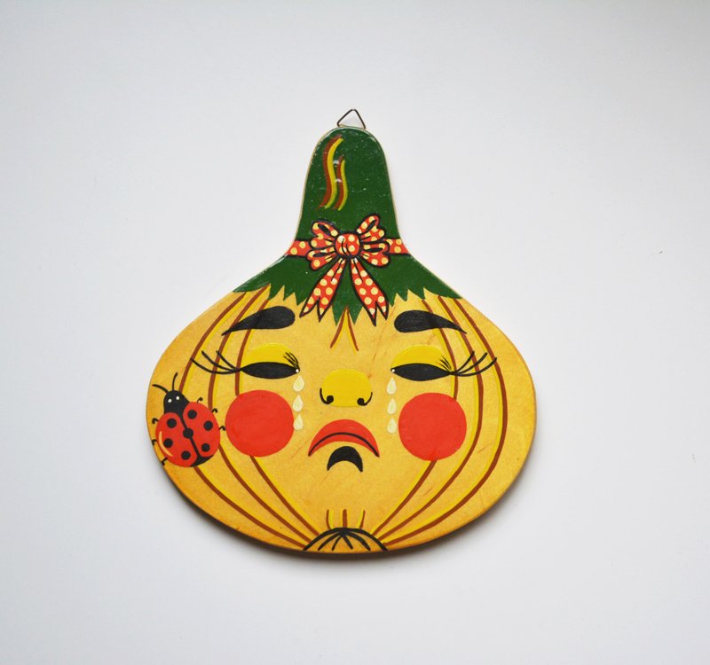 德國早期舊貨 哭臉南瓜木頭裝飾壁掛 - 擺飾/家飾品 - 木頭 多色