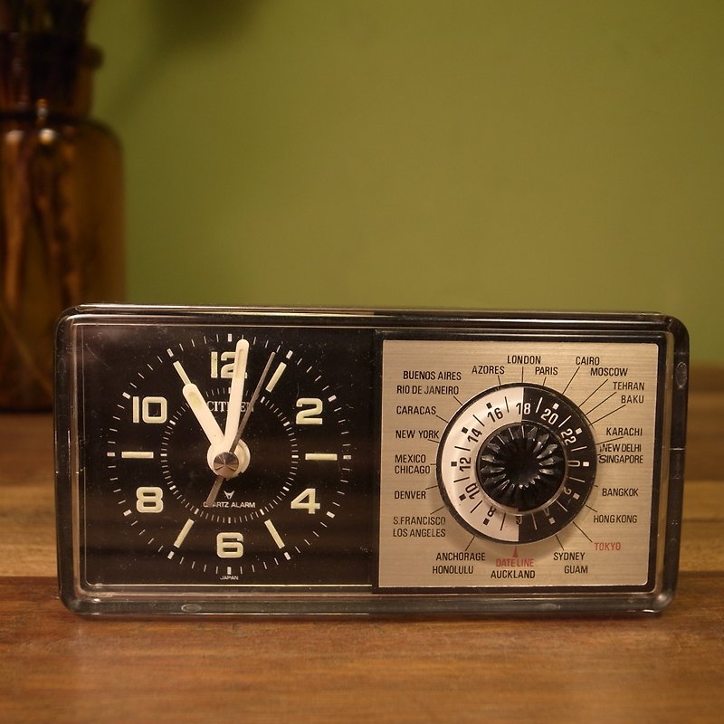 Old bone CITIZEN electronic alarm clock VINTAGE - Clocks - Plastic Black