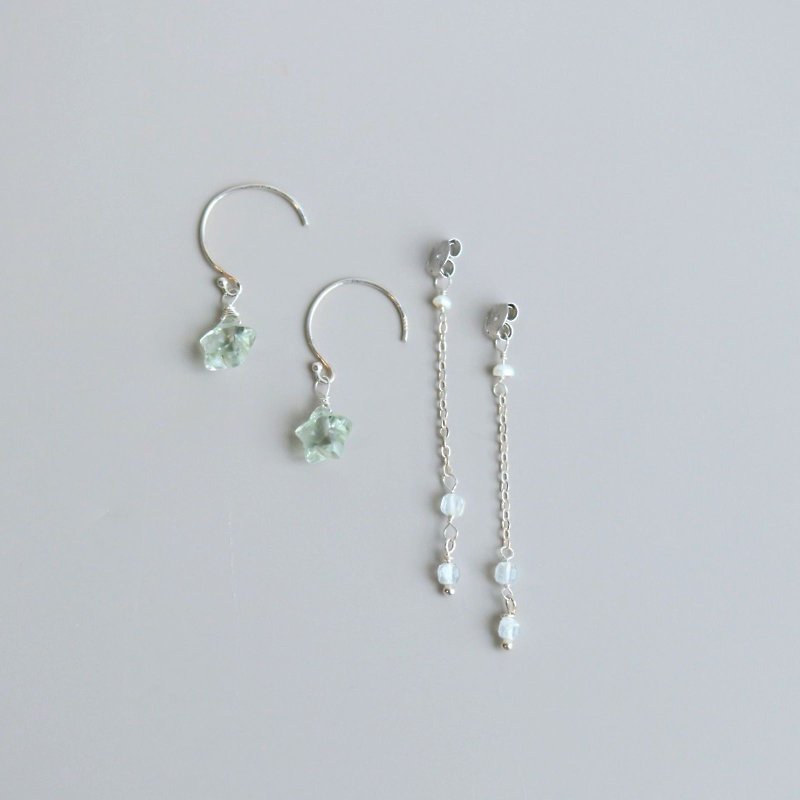 | Ivy Green | Green Amethyst Crystal Sterling Silver Ear Hooks - Earrings & Clip-ons - Crystal Green