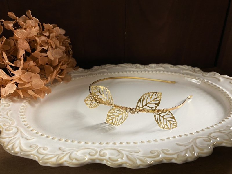 手工飾品 冬日的記憶 手染銅髮箍 金 - 髮圈/髮夾 - 銅/黃銅 