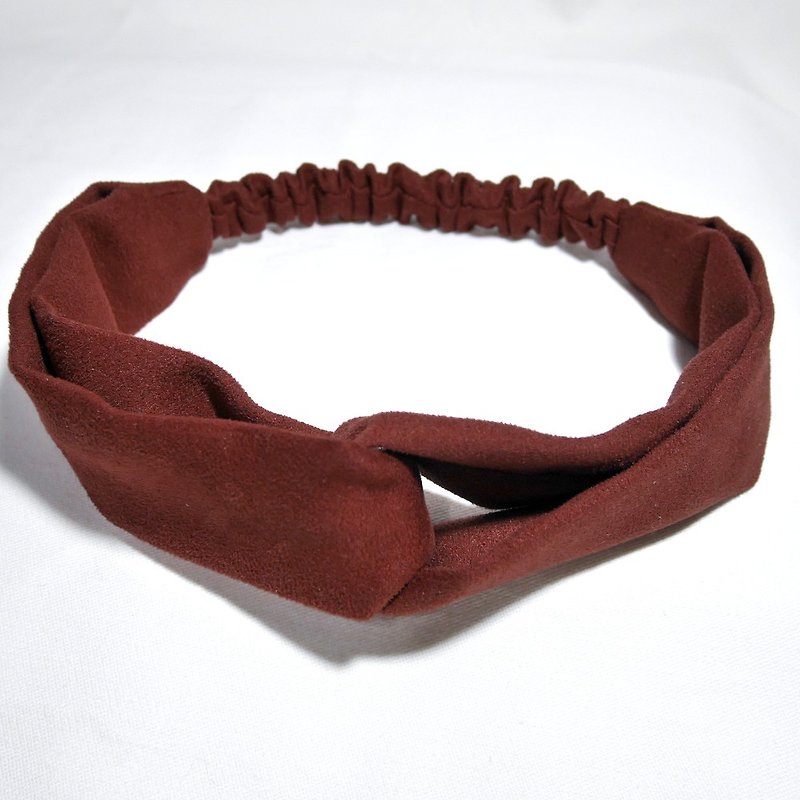[Wine red suede delivery belt] - Hair Accessories - Cotton & Hemp Red