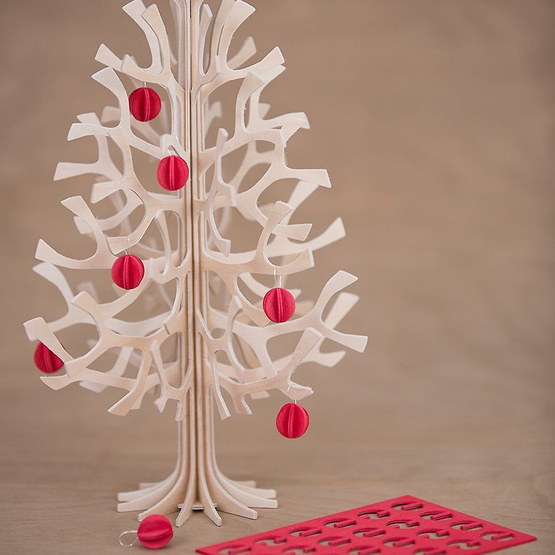 [Made in Finland] LOVI Leyi 3D Puzzle Birch Postcard|Ornaments-Dream Bubble - Cards & Postcards - Wood Red