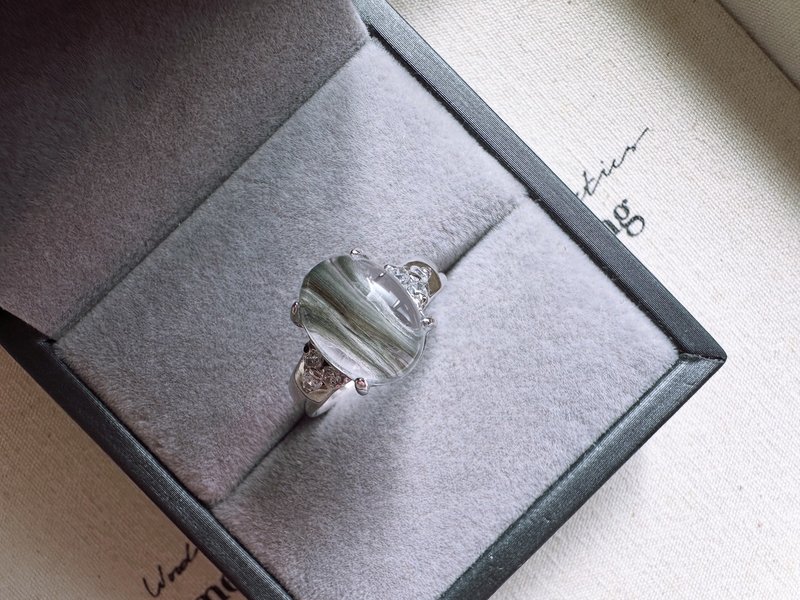 Blue Rutilated Quartz Silver Ring - Blue Rutilated Quartz Ring - ブルー ルチルクォーツ リング - แหวนทั่วไป - คริสตัล 