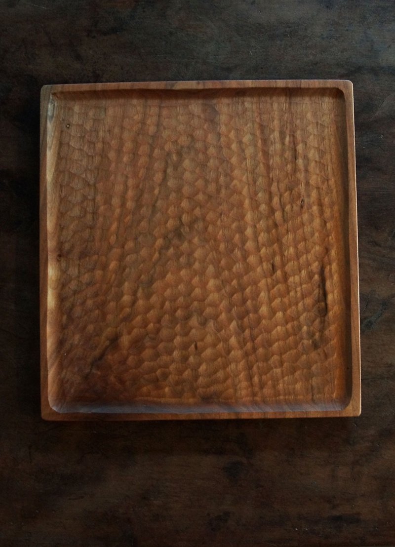 Ozawa Kenichi-4. Walnut wood hand-carved generous tray - Serving Trays & Cutting Boards - Wood 