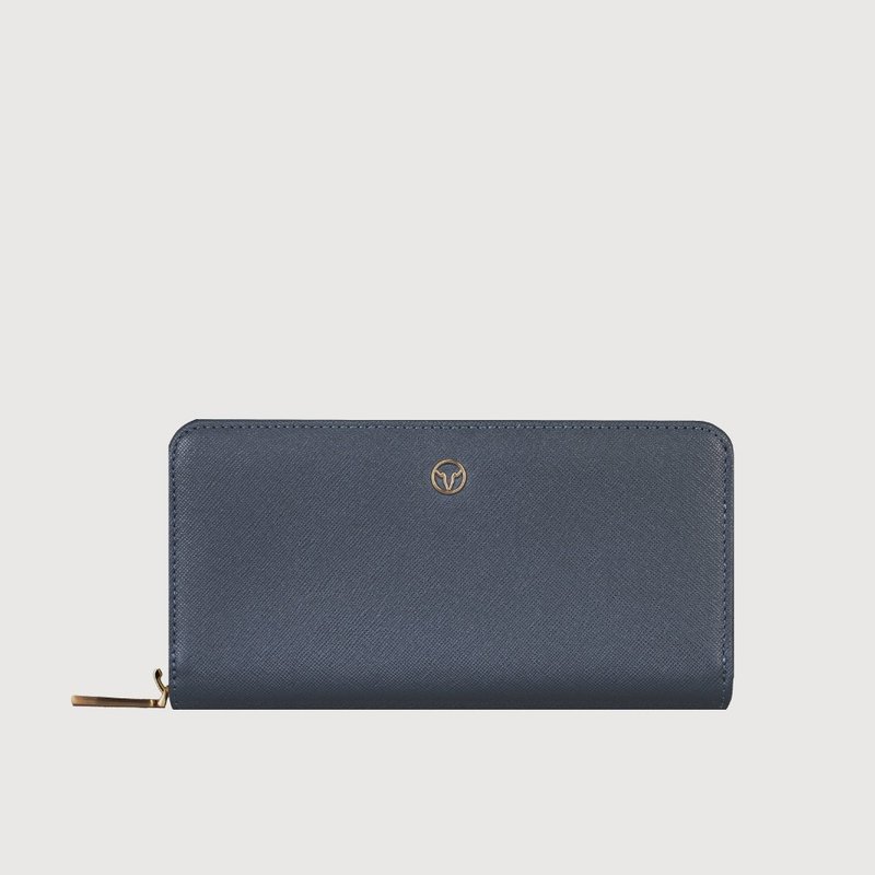 [Free upgrade gift packaging] Eve 8 Kara chain long clip-blue/VA136W015NY - Wallets - Genuine Leather Blue