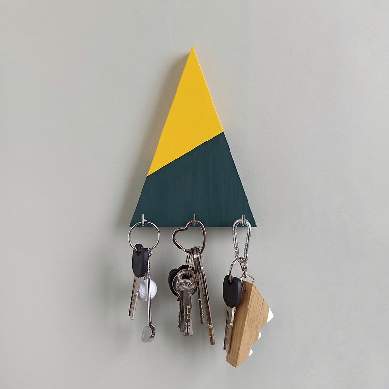 Wall key holder triangle - 掛衣架/衣帽架/掛勾 - 木頭 黑色