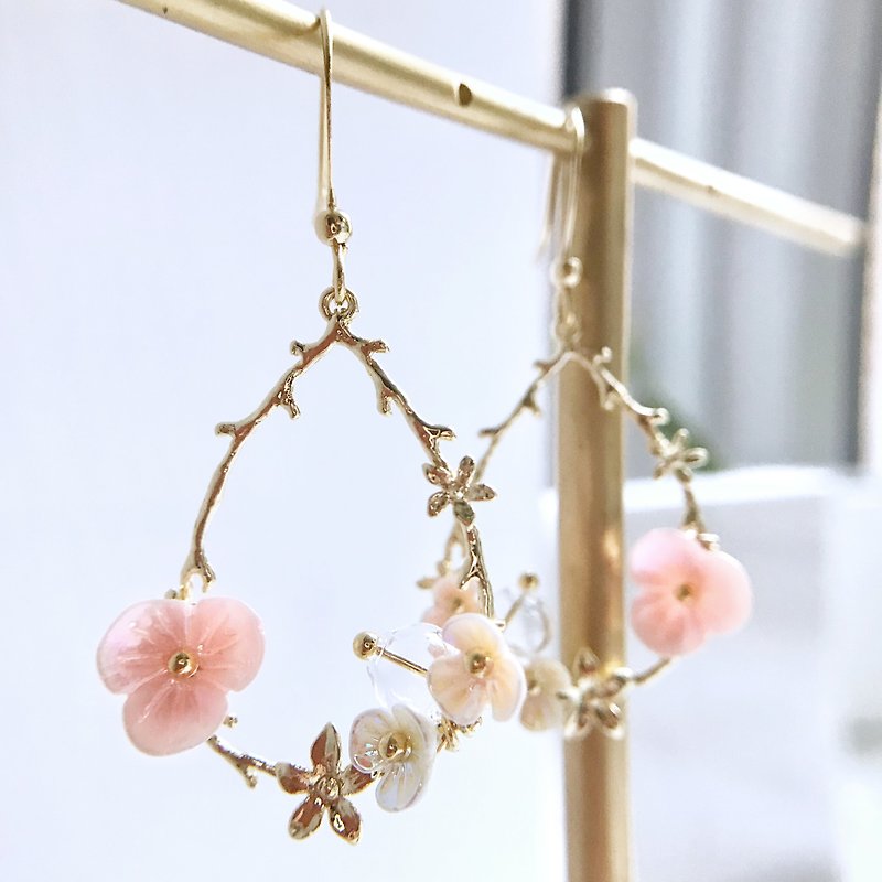 CLARETSwhite | Flower Party Bridesmaids Earrings - Earrings & Clip-ons - Copper & Brass Pink
