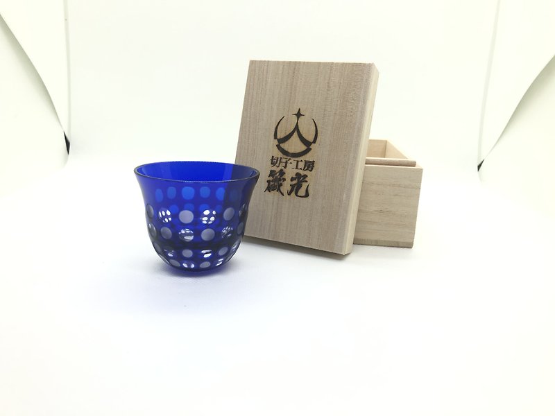 ぐいのみ・水玉 - ワイングラス・酒器 - ガラス ブルー