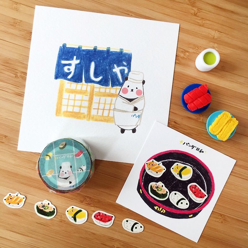 Panda World - Panda Master's Sushi Set - มาสกิ้งเทป - กระดาษ หลากหลายสี