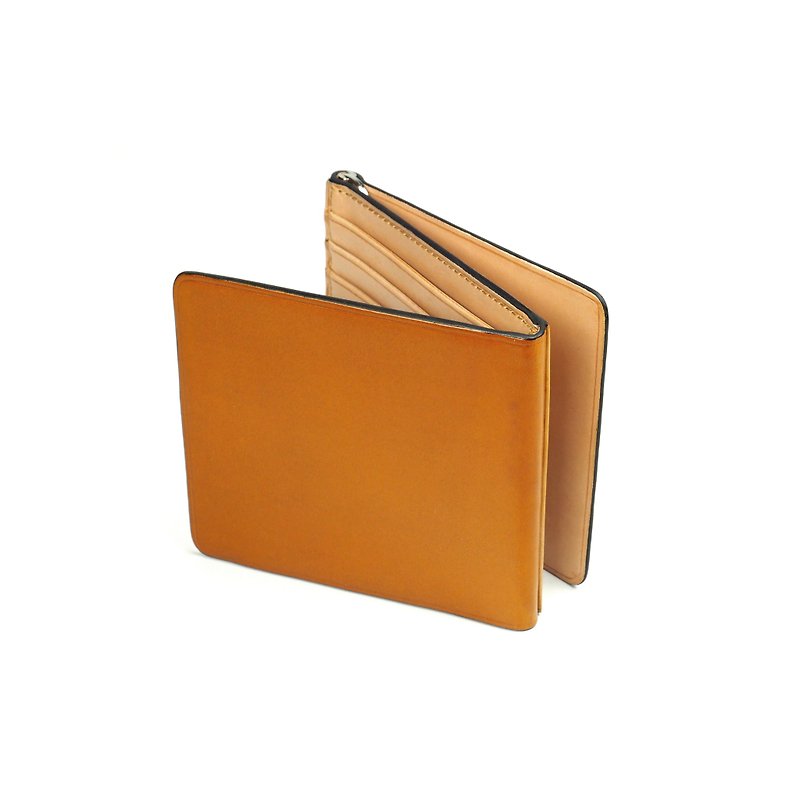 Tri-money clip /Laterite TAN - Wallets - Genuine Leather Orange