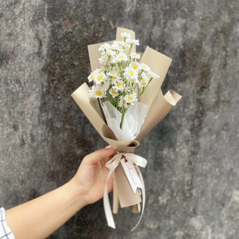 [Pre-Order] Realistic Chamomile Flower Bouquet Customized Realistic Flower White Valentine's Day Graduation Valentine's Day - Dried Flowers & Bouquets - Other Man-Made Fibers White