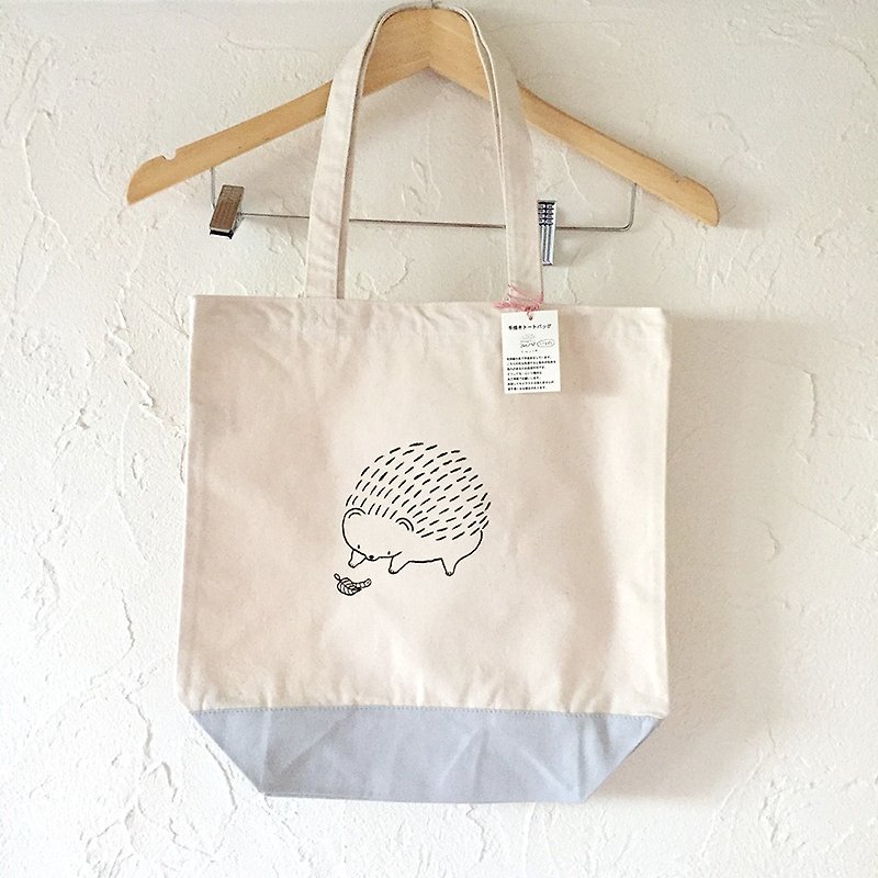 [Hand-drawn] Jittling insects ... Hedgehog tote bag [one point] - Unisex Hoodies & T-Shirts - Cotton & Hemp White