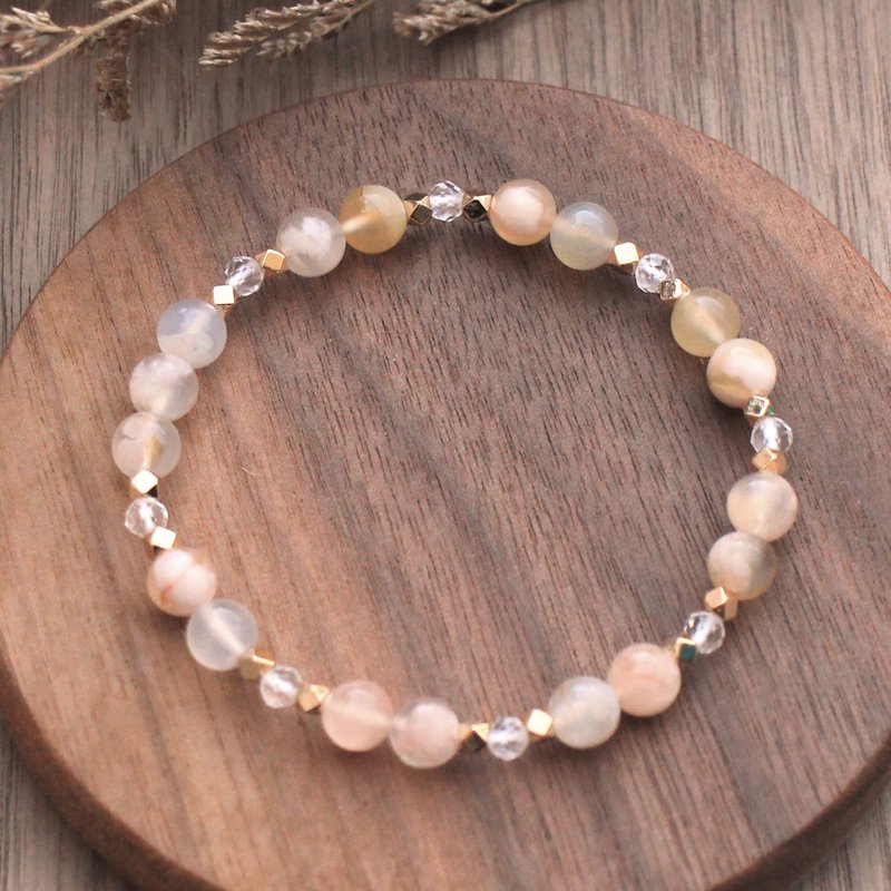 Sakura Agate Bracelet | White Crystal | Good Popularity | Good Luck | Confidence - Bracelets - Crystal Pink