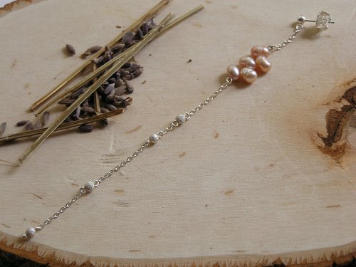 irisjjewellery 春日櫻花系列 925純銀 粉紫色淡水珍珠 耳環