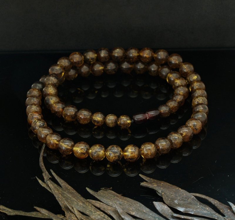 9mm 波羅的海藥珀頸錬 ( Baltic Amber Necklace ) - 項鍊 - 寶石 