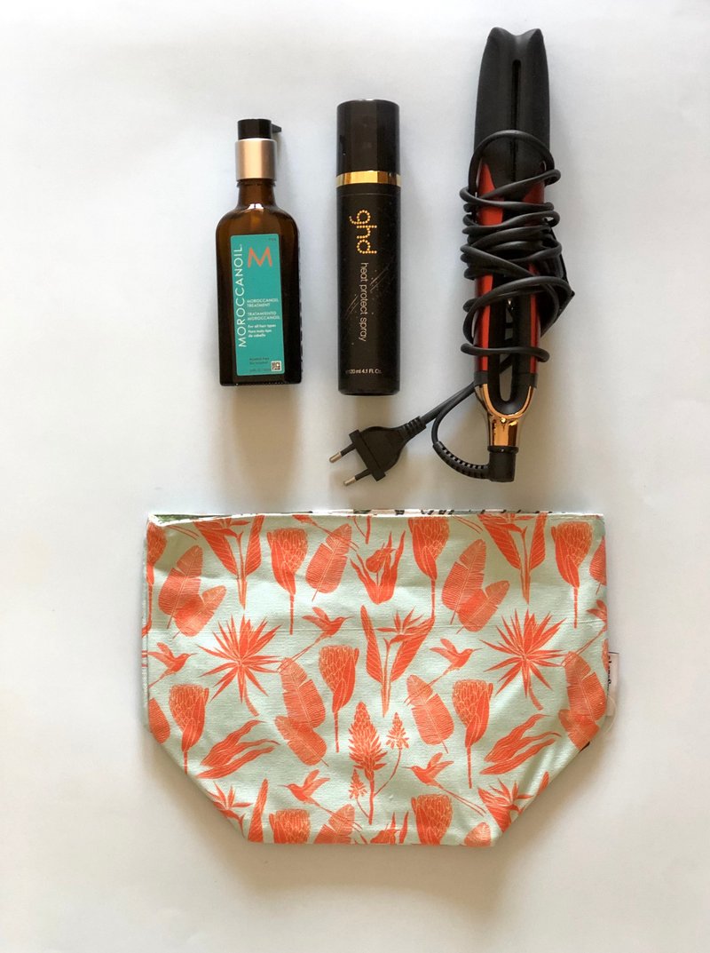 aLoveSupreme_South Africa Wenqing Double-sided Storage Basket_ Aqua Blue Orange African Botanical Garden/Tropical Turtle - ชั้นวาง/ตะกร้า - ผ้าฝ้าย/ผ้าลินิน 