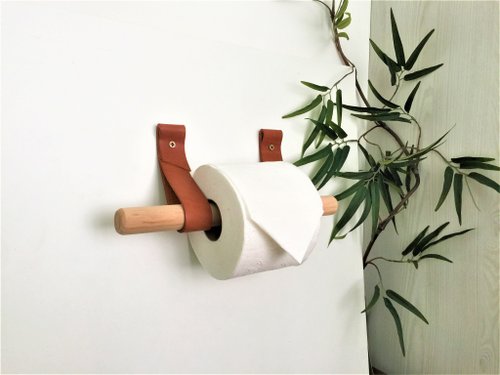 underkini 皮革廁紙架 // 皮革毛巾架 //浴室收納裝飾 // 時尚的廁紙架套件