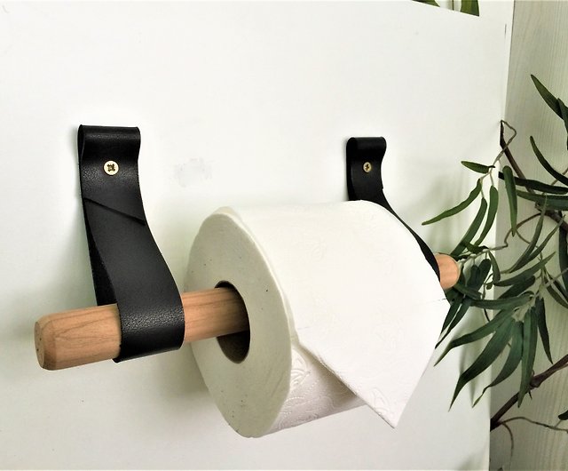 Leather Toilet Paper Holder // Birch Minimal Loo Roll Holder