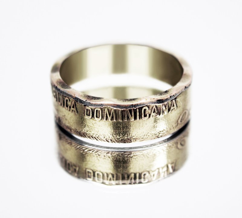 Dominican Republic Coin Ring 1 Peso 1992 coin rings for men coin rings for women - แหวนทั่วไป - โลหะ 