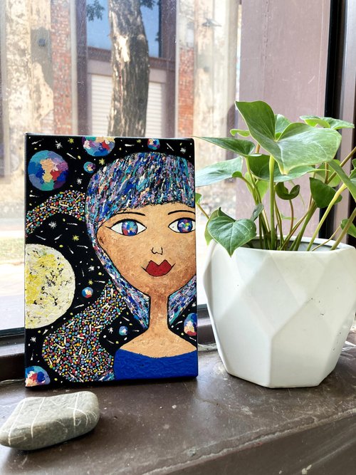 Chih Ying He Art 何芝迎繪畫 水瓶小姐繪畫-小宇宙的月光舞步 4