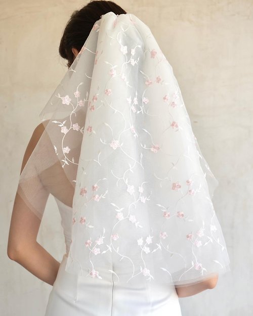phachas-bridal Pink Blossom Veil