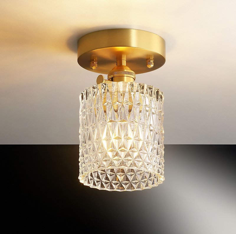 【塵年舊飾】懷舊銅製玻璃吊燈PL-1746附LED 6W燈泡 - 燈具/燈飾 - 玻璃 透明