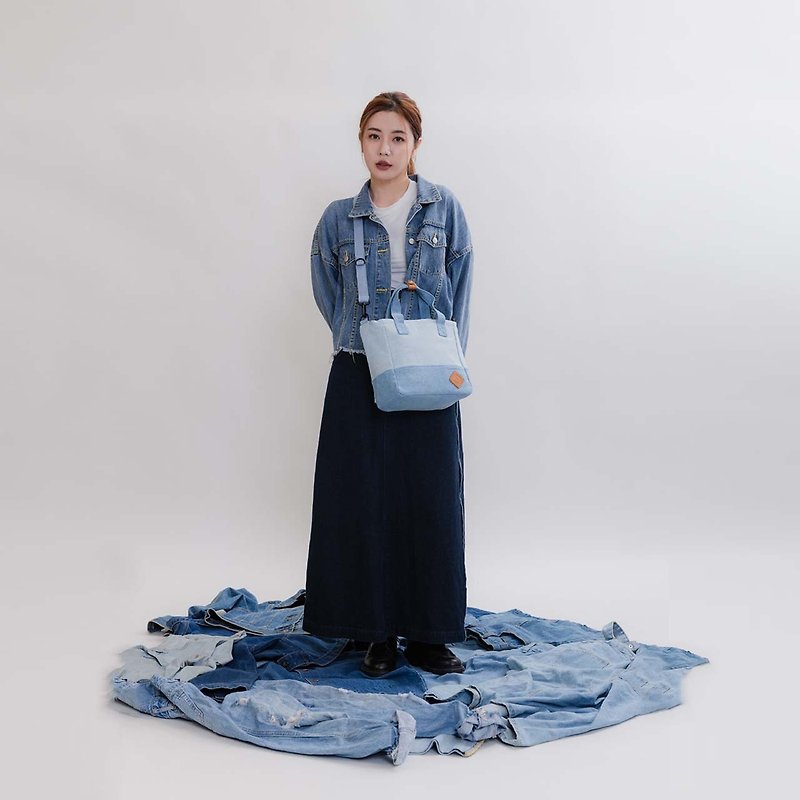 [RITE New Product] V5 Small Tote Bag - Denim Series, Two Side Backpack Handbags - Messenger Bags & Sling Bags - Cotton & Hemp 