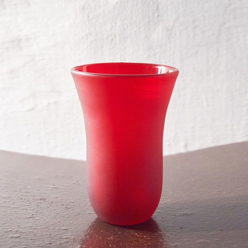 【3、co】手作りカラーガラス（大）-レッド - 花瓶・植木鉢 - ガラス 