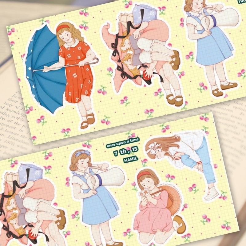once upon a time 7 ver15 (hamil) Vintage Girl Lady Character Sticker - 貼紙 - 紙 多色