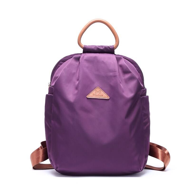Simple fashion splash backpack / shoulder bag / black / gray / purple / military green / apricot - Backpacks - Waterproof Material Purple