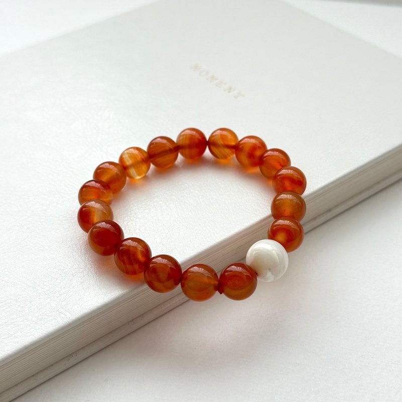 [Cancer and Leo | July] Red Agate Horseshoe Snail Bracelet has positive energy, calms confidence and sleeps peacefully. - Bracelets - Semi-Precious Stones Red