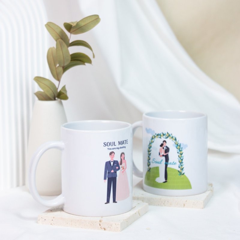 [Customized Printing] Mug Couple Mug Matching - Cups - Porcelain White