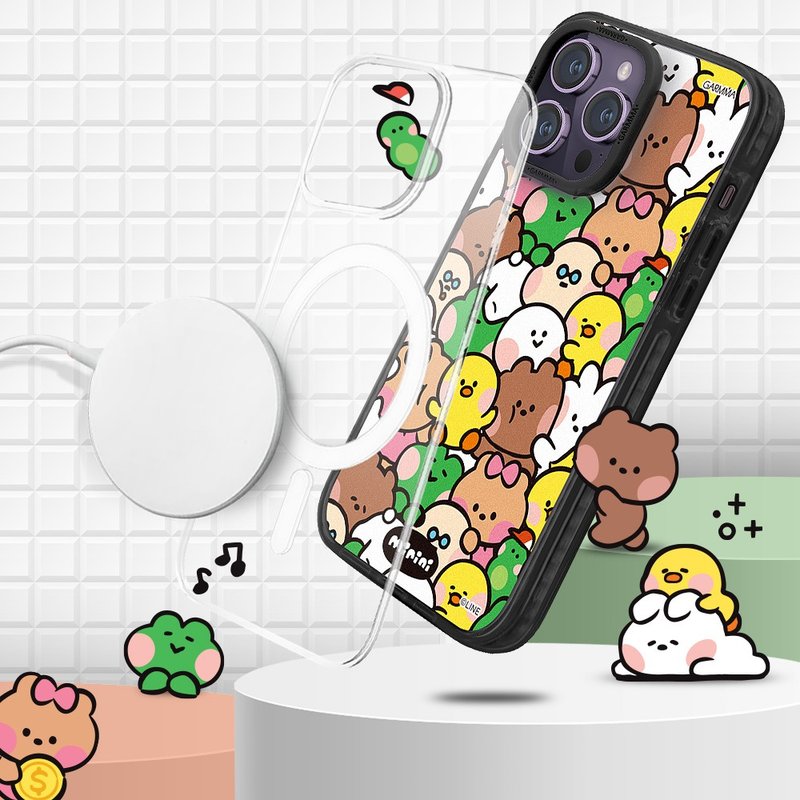 GARMMA LINE FRIENDS iPhone 14系列 磁吸款保護殼 Minini 夥伴們 - 手機殼/手機套 - 塑膠 
