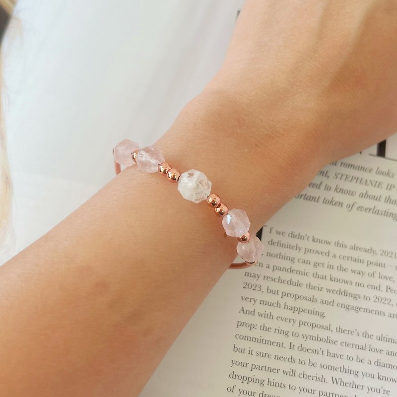 starcut crystal bracelet Rose Quartz Crystal  For Love - Bracelets - Crystal Pink