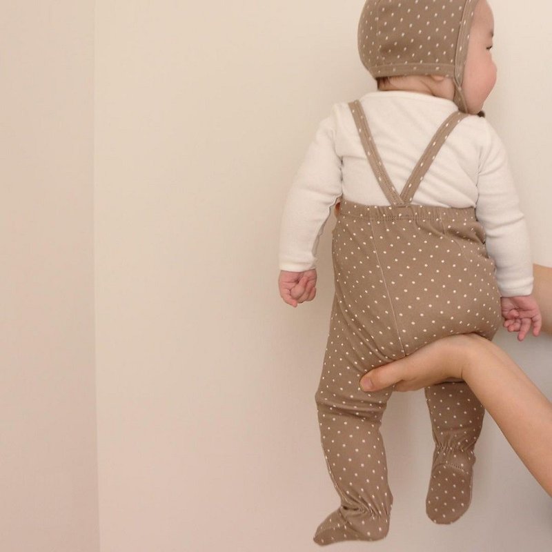 韓国秋のコットンドット新生児スリングパンツと帽子セットリトルドット新生児セット - 出産祝い用贈物 - コットン・麻 