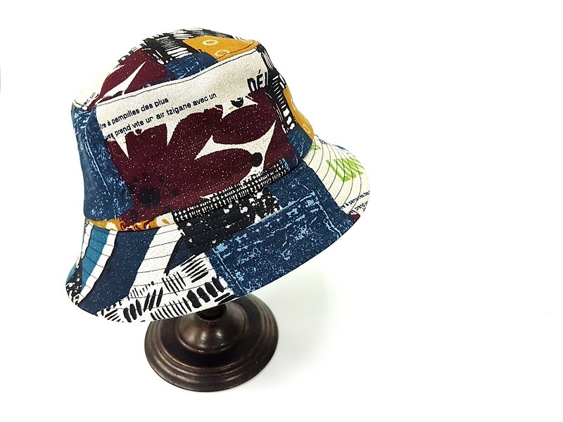 Classic fisherman hat - Japanese patchwork / decadence / Wenqing - Hats & Caps - Cotton & Hemp Multicolor