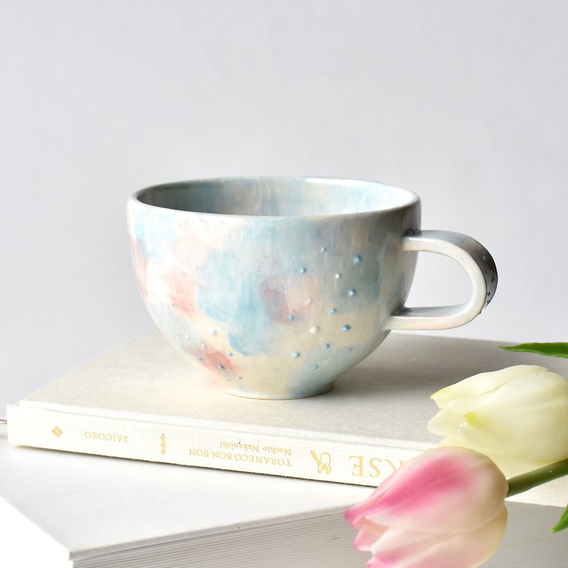 Nostalgic dot cup (glossy), one-of-a-kind - Mugs - Pottery Multicolor