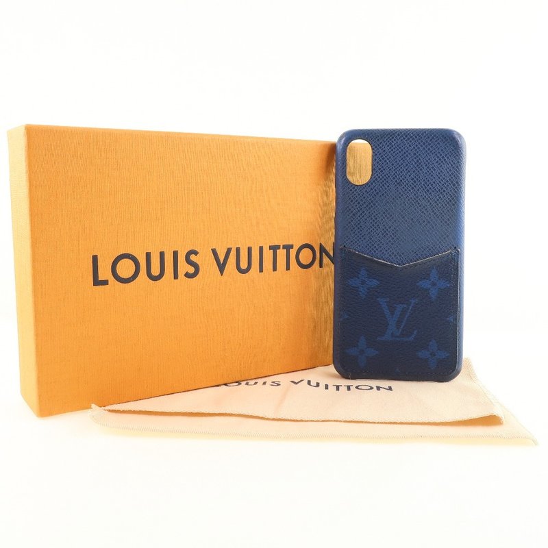 【日本直送】【LOUIS VUITTON】ルイ・ヴィトン iPhone X/Xs タイガラマ M30273 レザー 青 BC2119 スマホケース【中古】 - 手機殼/手機套 - 真皮 藍色
