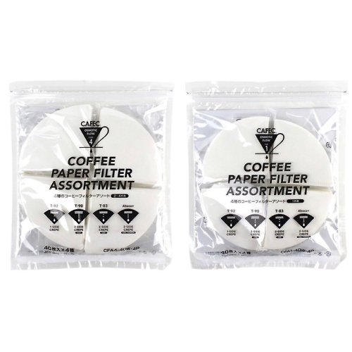 CAFEC 日本手沖咖啡器具 【新品】日本CAFEC 4合1 4P濾紙-淺中深焙濾紙--各40入(共160張)