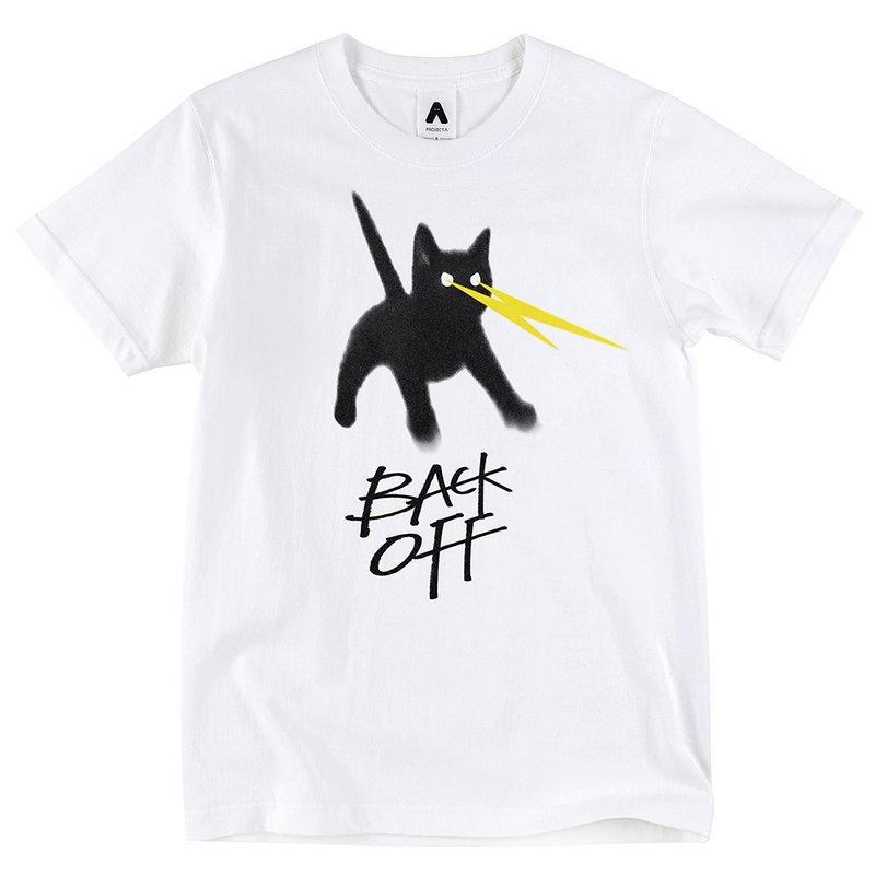 Project A 　BACK OFF  !  高規重磅T恤 / 白色款 - 其他 - 棉．麻 白色