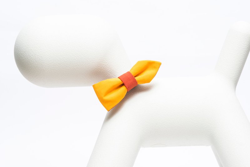 Orange Blinks Arrow-shaped Contrast Color Pet Bow Tie Mango Yellow L (S Sold Out) - Other - Cotton & Hemp 