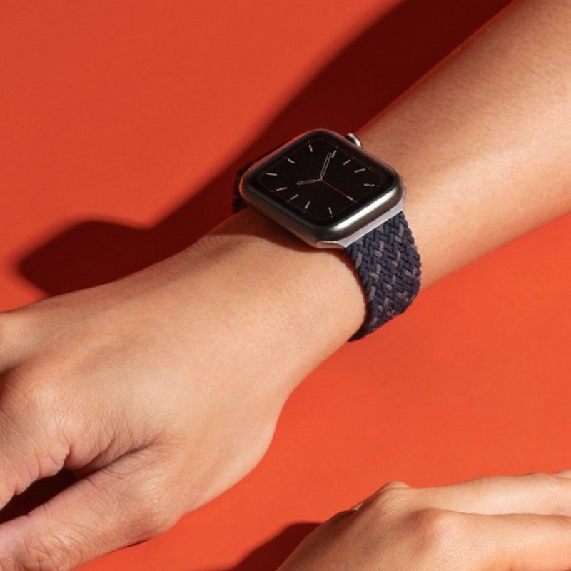 Apple Watch 42/44/45mm Aspen DE water-repellent woven strap-sea blue - สายนาฬิกา - ไนลอน สีน้ำเงิน