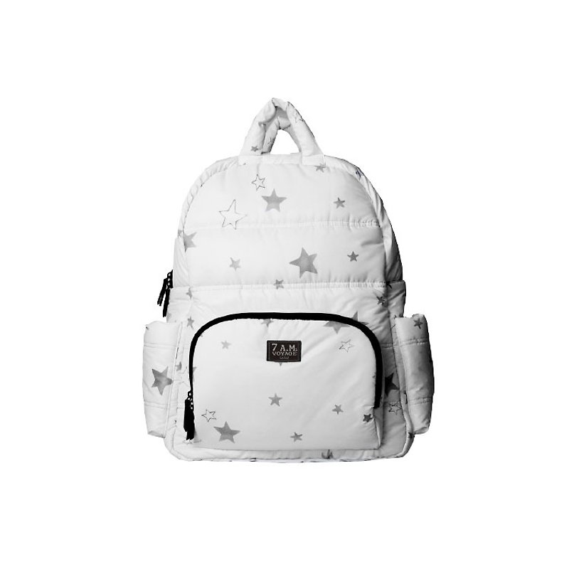 7A.M. New York fashion mother bag - balance backpack (forever white) - กระเป๋าคุณแม่ - วัสดุกันนำ้ ขาว