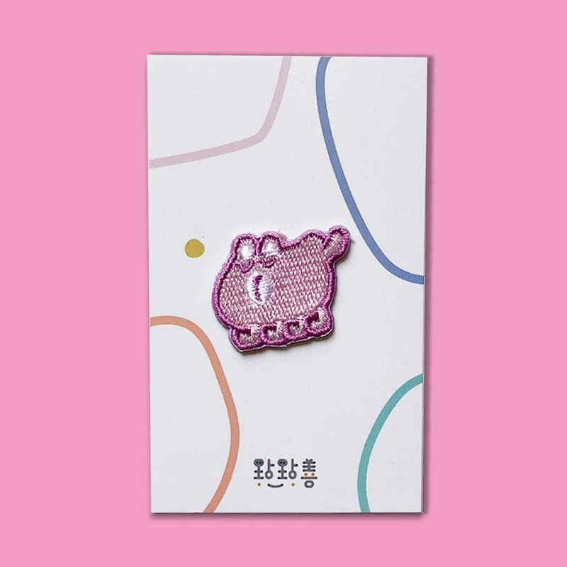 童趣刺繡貼 棉花熊 - 徽章/別針 - 繡線 黃色